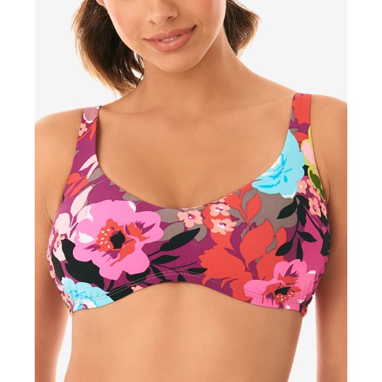 Skinny Dippers Flower Shop Good Vibes Bralette Bikini Top, Small, Multicolor