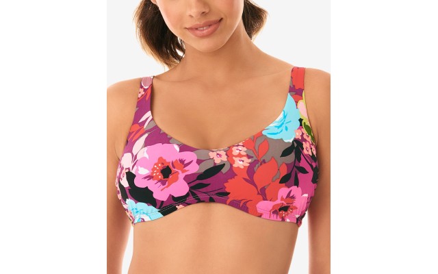 Skinny Dippers Flower Shop Good Vibes Bralette Bikini Top, Small, Multicolor
