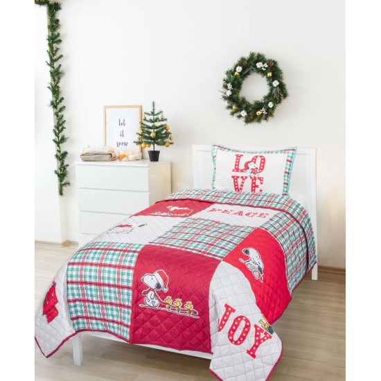  Peanuts Holiday 3-Pc. Queen Quilt Set, Multi