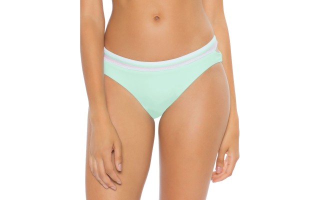 So Luna Women’s Lace Trim Side Cut Outs Swimwear Bottom, Mint, Large