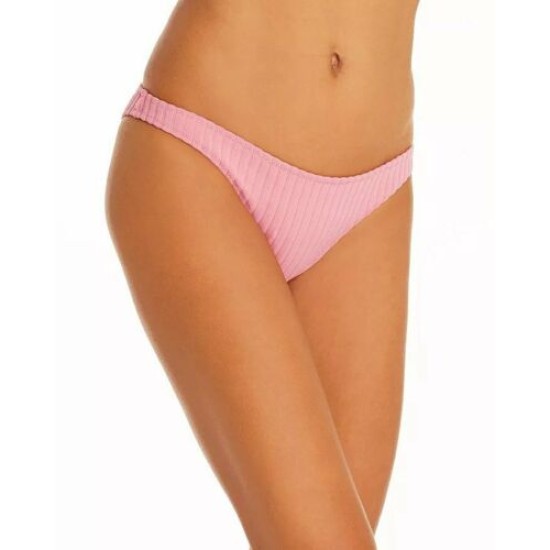 Solid & Striped The Rachel Ribbed Bikini Bottom, Pink, Large