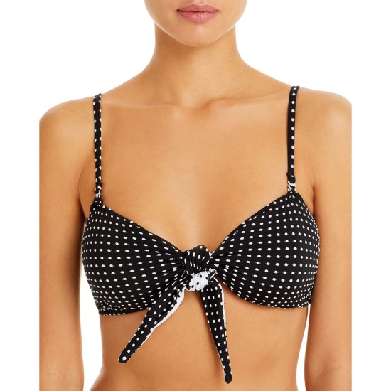 Solid & Striped Women's The Roux Polka Dot Bikini Tops, Black, X-Small