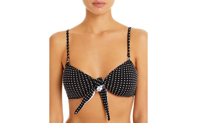 Solid & Striped Women's The Roux Polka Dot Bikini Tops, Black, X-Small
