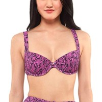 Solid & Striped Womens Snake Print Lined Swim Top Separates, Pink, X-Large