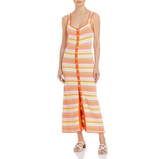 Solid & Striped Kimberly Striped Maxi Cover Up Dress, Multi, Large