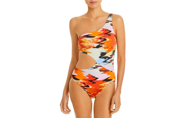 Solid & Striped The Claudia Printed Asymmetric One Piece Swimsuit