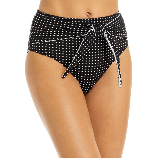 Solid & Striped The Roux Polka Dot Bikini Bottom, Black/White, Large