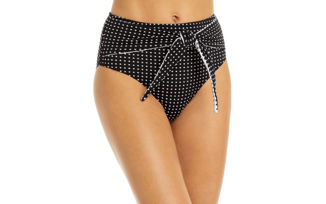 Solid & Striped The Roux Polka Dot Bikini Bottom, Black/White, Large