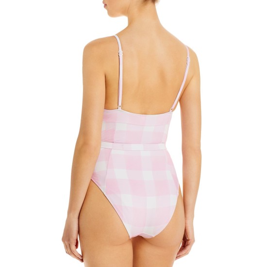 Solid & Striped The Spencer Gingham One Piece Swimsuit, Pink, Small