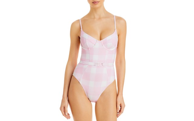 Solid & Striped The Spencer Gingham One Piece Swimsuit, Pink, X-Small
