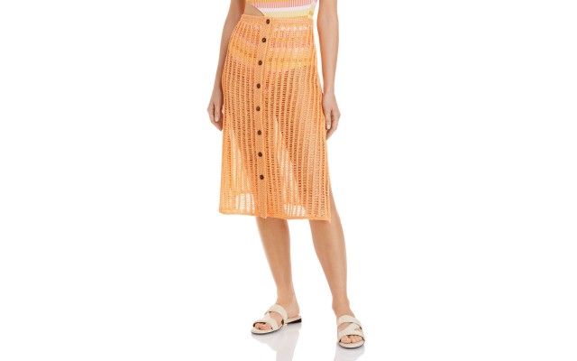 Solid & Striped Vivienne Cover Up Skirt, Orange, Orange, Small