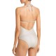 Solid & Striped Womens Metallic Lined One-Piece Swimsuit Silver S