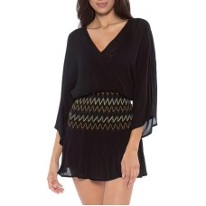 Soluna Womens Embroidered V-Neck Dress Swim Cover-up
