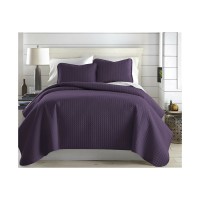 Southshore Fine Linens Oversized Lightweight Quilt and Sham Set, Purple, Kingcalifornia King