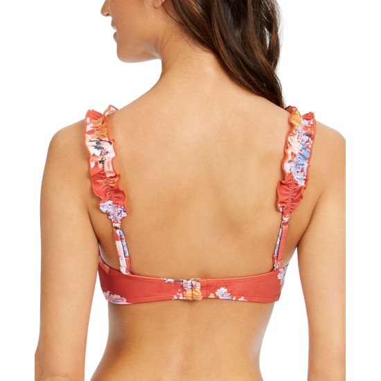  Skye Floral Bra-Sized Bikini Top,Terracotta, 34DD