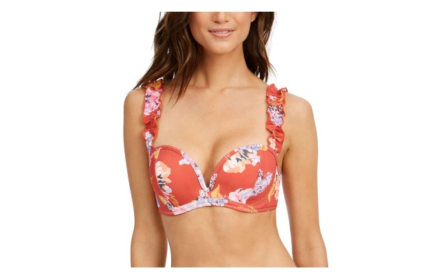  Skye Floral Bra-Sized Bikini Top, Multi, 34 D