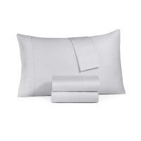 Sunham Haven Printed & Solid 350-Thread Count 4 Pc. Sheet Sets, Grey,Twin