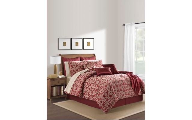  Huntington 14-Piece King Comforter Set, Red