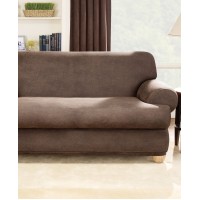 Sure Fit Stretch Faux Leather Separate Seat Sofa Slipcover, Brown