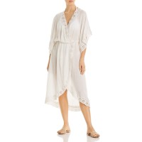 Surf Gypsy Eyelet Maxi Dress Swim Cover-Up, Medium, ivory