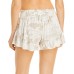  Printed Ruffled Shorts Swim Cover-Up, Medium, ivory