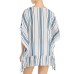  Ruffled Lace-Up Swim Cover-Up, Medium, Blue