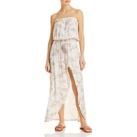 Surf Gypsy Snakeskin Print Maxi Dress Swim Cover-Up, Large,ivory