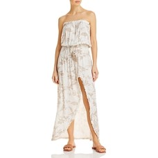Surf Gypsy Snakeskin Print Maxi Dress Swim Cover-Up, Large,ivory