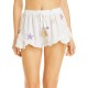  Star Print Embellished Shorts Swim Cover-Up, white, Medium
