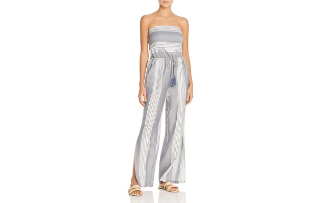 Surf Gypsy Striped Tie-Back Jumpsuit Swim Cover-up