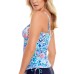  Adjustable-Side-Tie Underwire Tankini Top, 8, Multicolor