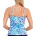  Adjustable-Side-Tie Underwire Tankini Top, 8, Multicolor