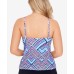  Printed High-Neck Cut-Out Tankini Top, Multi, 8