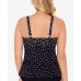  Tiered Tankini Top, Black/White,18