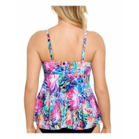 Swim Solutions Underwire Tankini Top,, Multi, 16