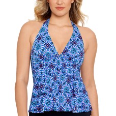 Swim Solutions Women's Halter Ruffle Tankini Tops