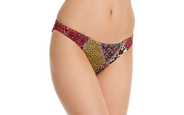 The Upside Poppy Clash Moss Printed Bikini Bottom, Large