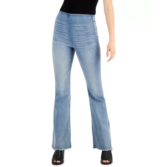  Juniors’ Pull-On Flare Jeans, Blue, 13