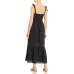  Embroidered Sleeveless Cover-Up Dress, X-Large, Black
