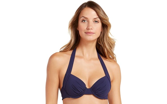  Pearl Underwire Halter Bikini Top Mare Navy Women’s Bra
