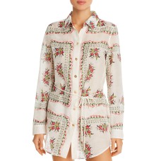Tory Burch Brigitte Shirt Dress Swim Cover-Up, X-Small, Pink