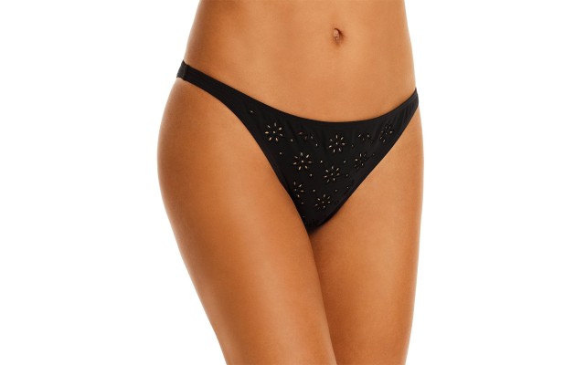  Women’s Broderie Hipster Bikini Bottoms, Black, X-Large