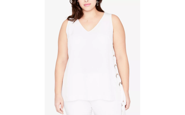 Trendy Plus Size Laced-Side Tank