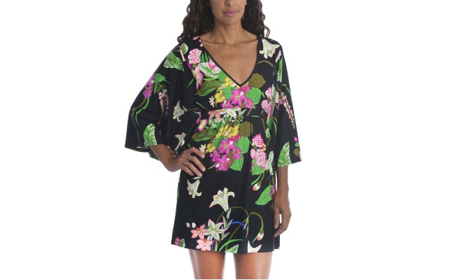  Women’s Standard V-Neck Tunic Dress, Multi, Small