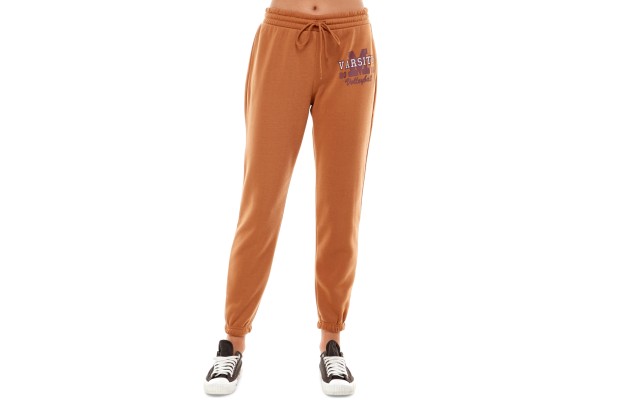  Juniors’ High-Rise Graphic Jogger Sweatpants, Medium, Brown