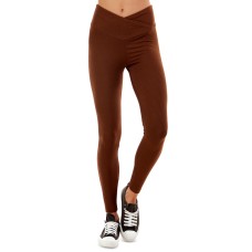 Ultra Flirt Juniors’ V-Waist Ribbed Leggings, X-Small, Brown