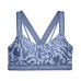  Women’s HeatGear Strappy-Back Low Impact Sports Bra, Blue, Medium