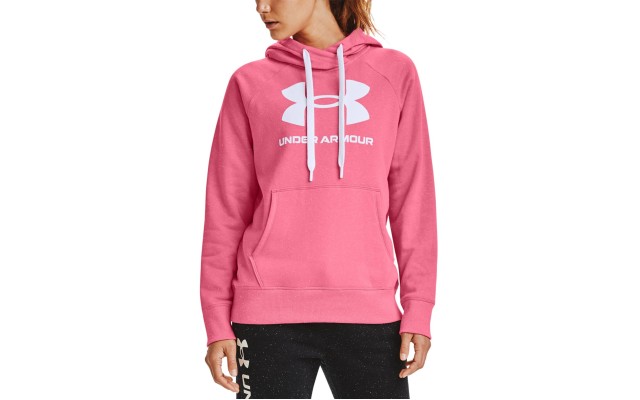  Women’s Rival Fleece Logo Hoodie, Pink, Small