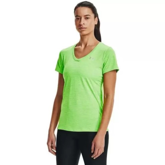  Women’s Tech V-Neck Twist Short-Sleeve T-Shirt,Summer Lime, X-Small