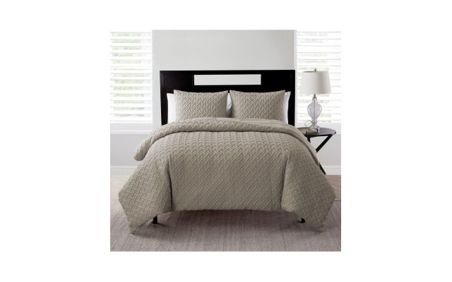  Home Nina Embossed Comforter Set, Tan, Twin XL